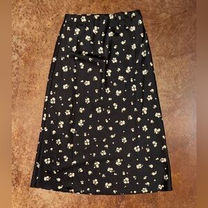 Floral Black Skirt